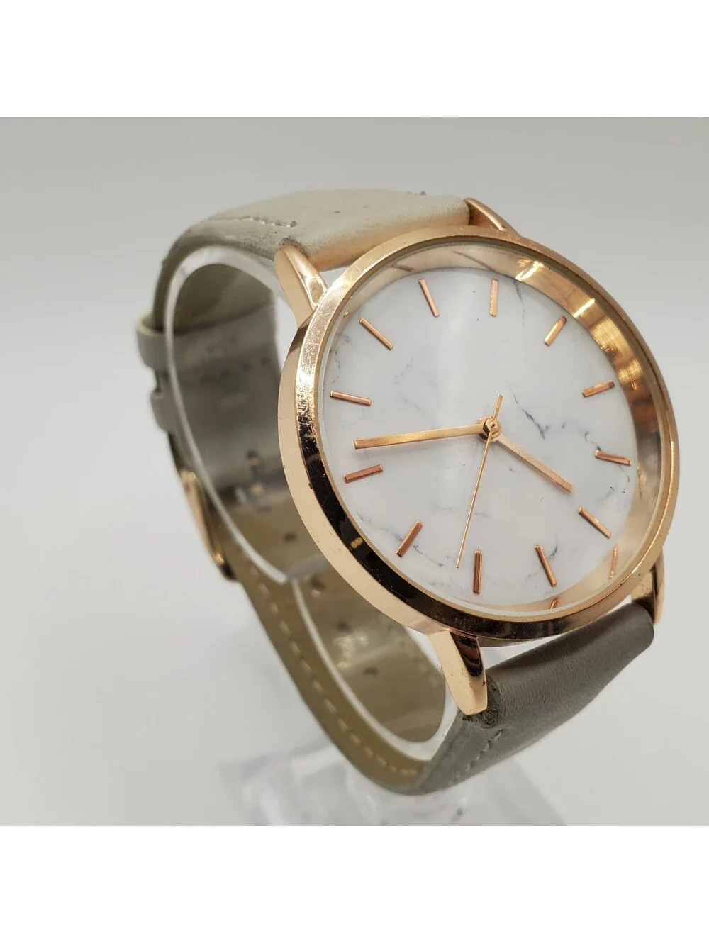 Quartz Watch 36mm Marble Dial Rose Gold Tone New Battery